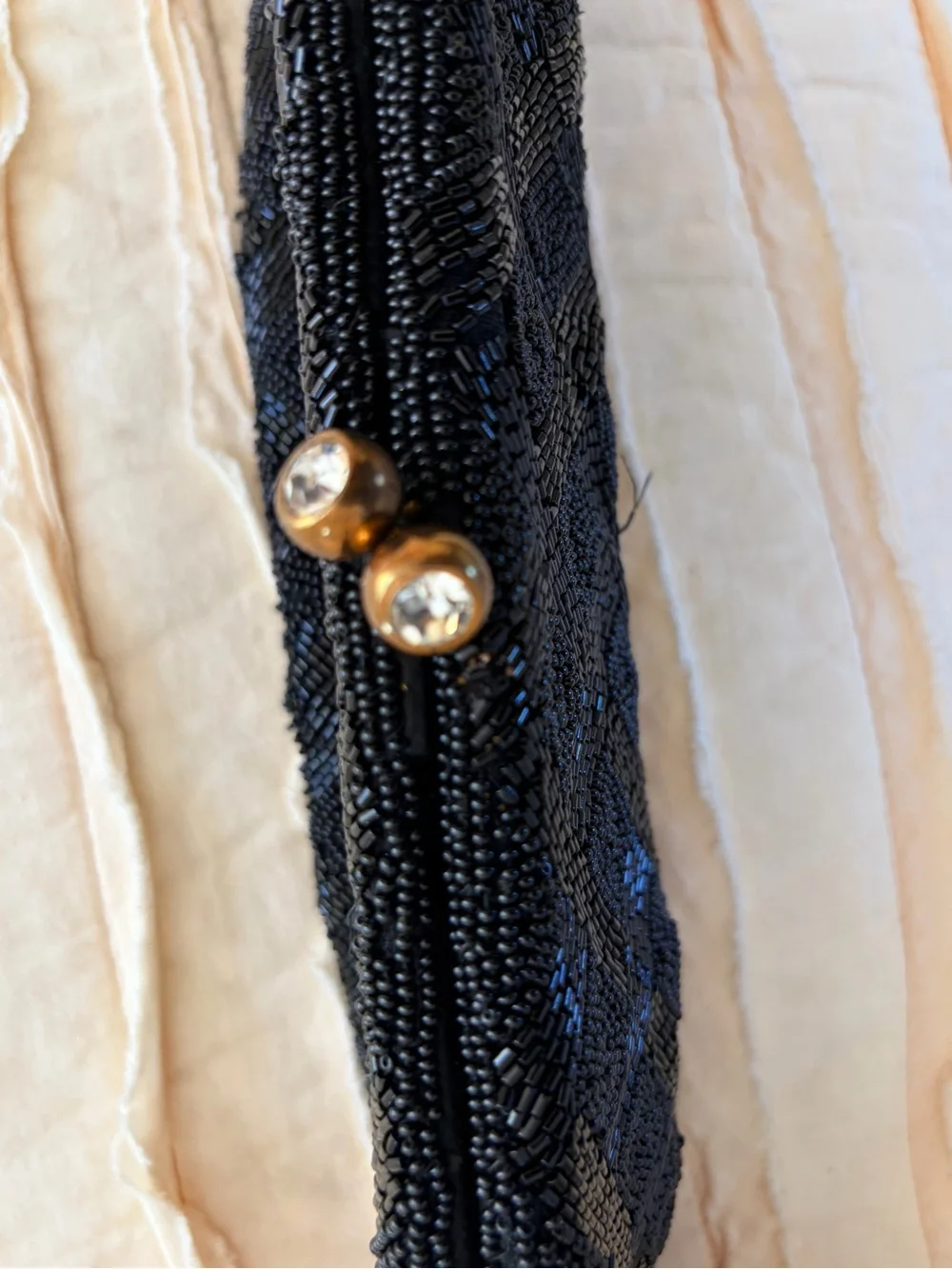 Vintage Walborg Black Beaded Kiss-Lock Clutch!